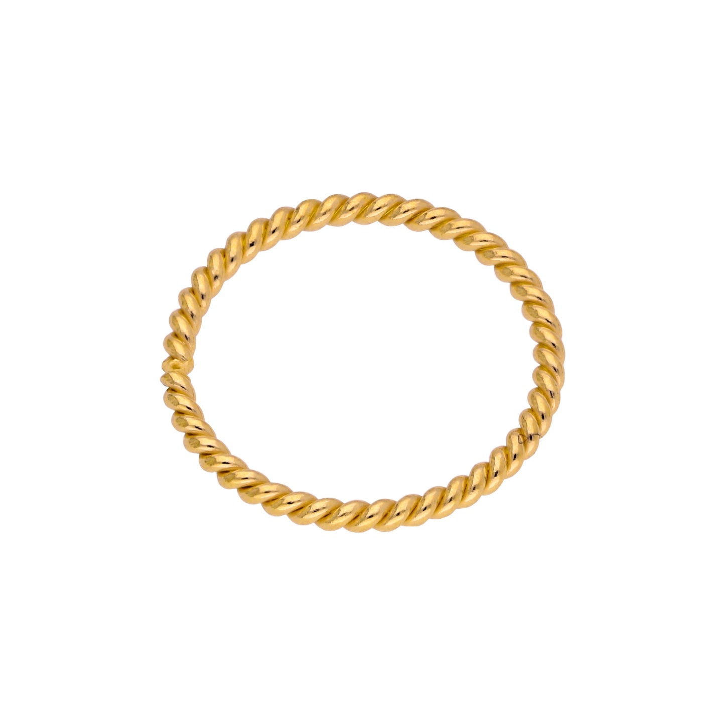 Anneau de nez torsadé en argent sterling plaqué or de 10 mm, calibre 20