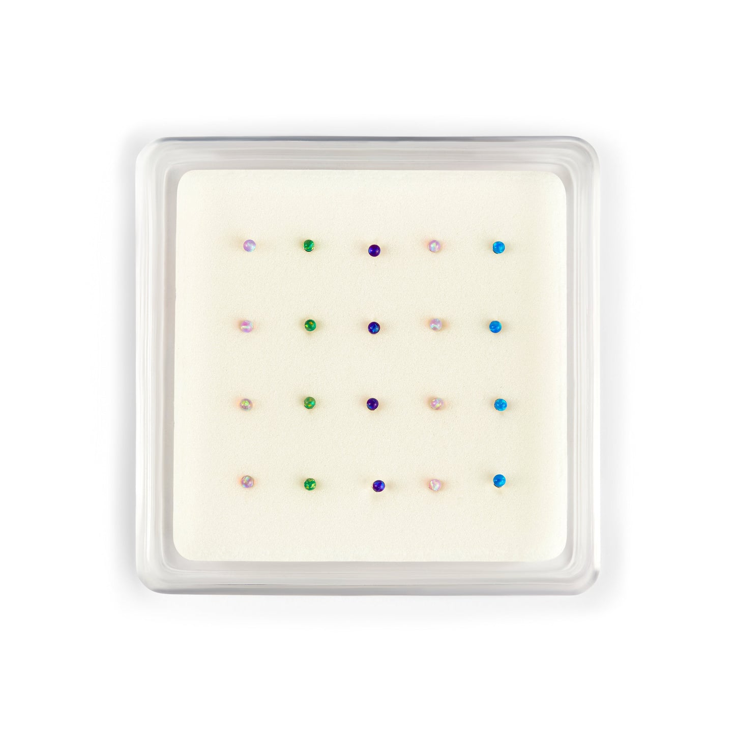 20 x clous de nez en argent sterling avec opale multicolore