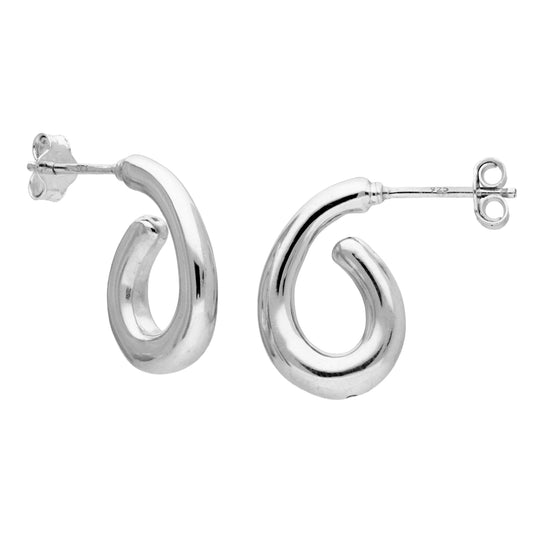 Boucles d'oreilles créoles ouvertes en argent sterling avec liquide épais