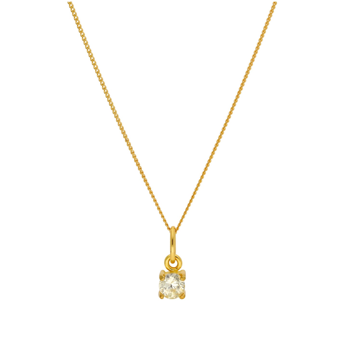 Collier en argent sterling plaqué or avec péridot de 4 mm et pierre de naissance CZ, 14 à 32 pouces