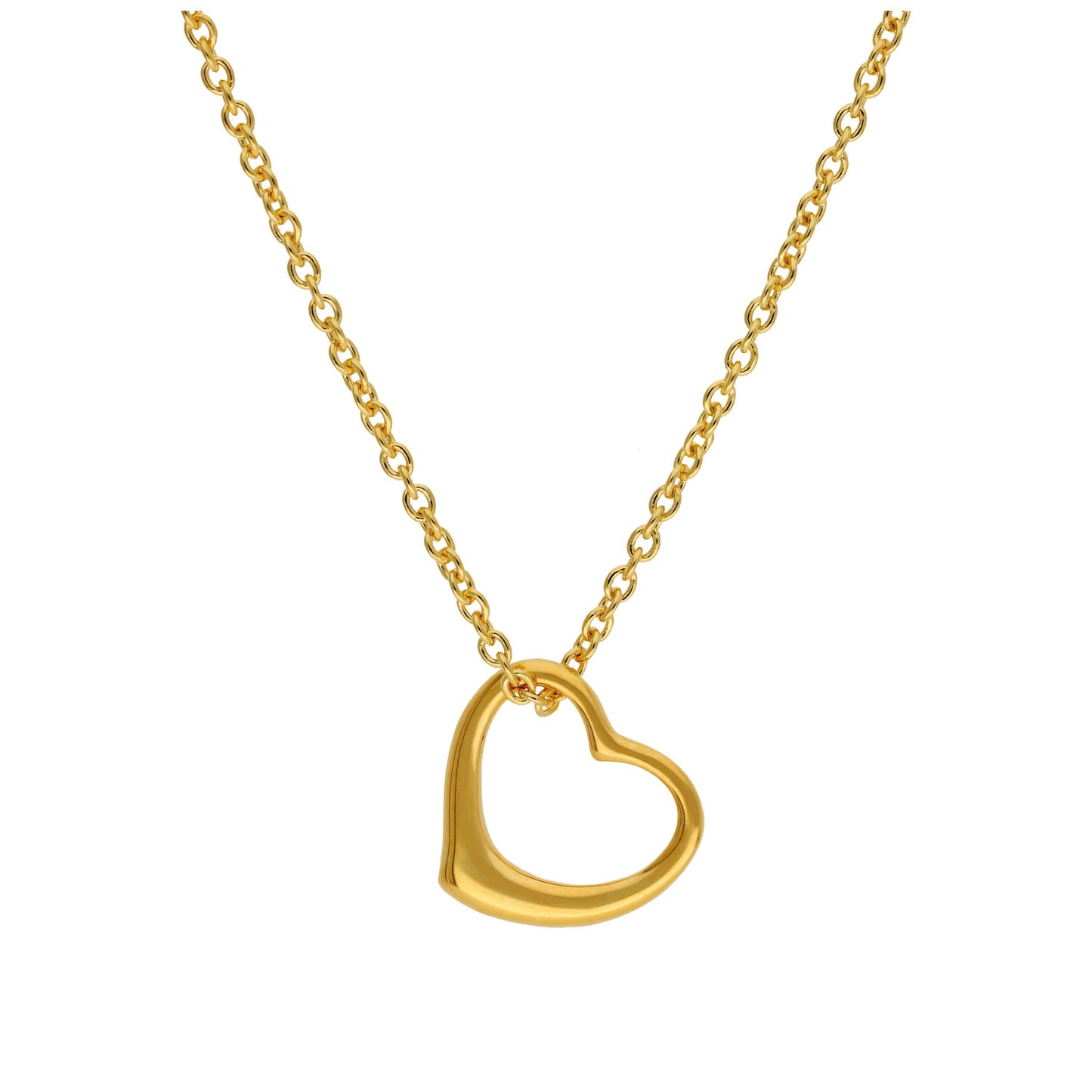 Collier avec pendentif cœur flottant en argent sterling plaqué or de 40 à 61 cm