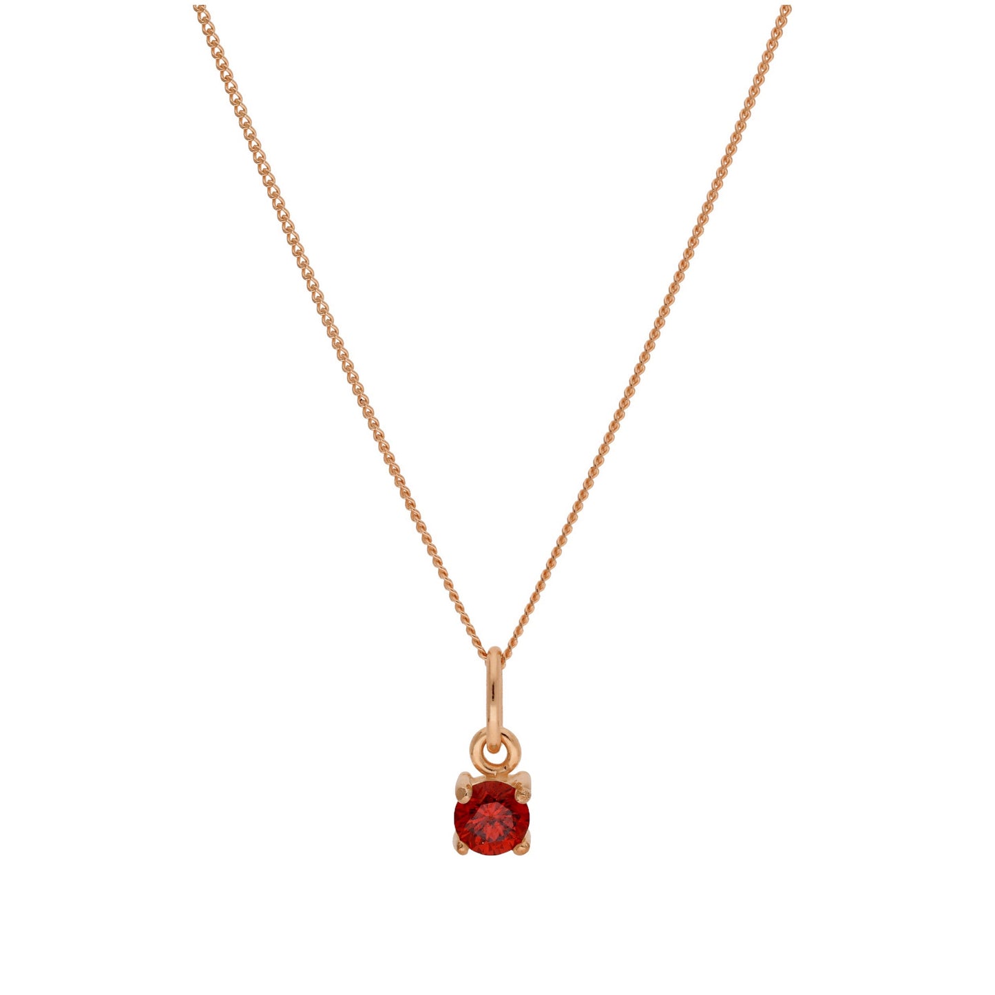 Collier en argent sterling plaqué or rose avec pierre de naissance en grenat et zircone cubique, 35,6 à 81,3 cm