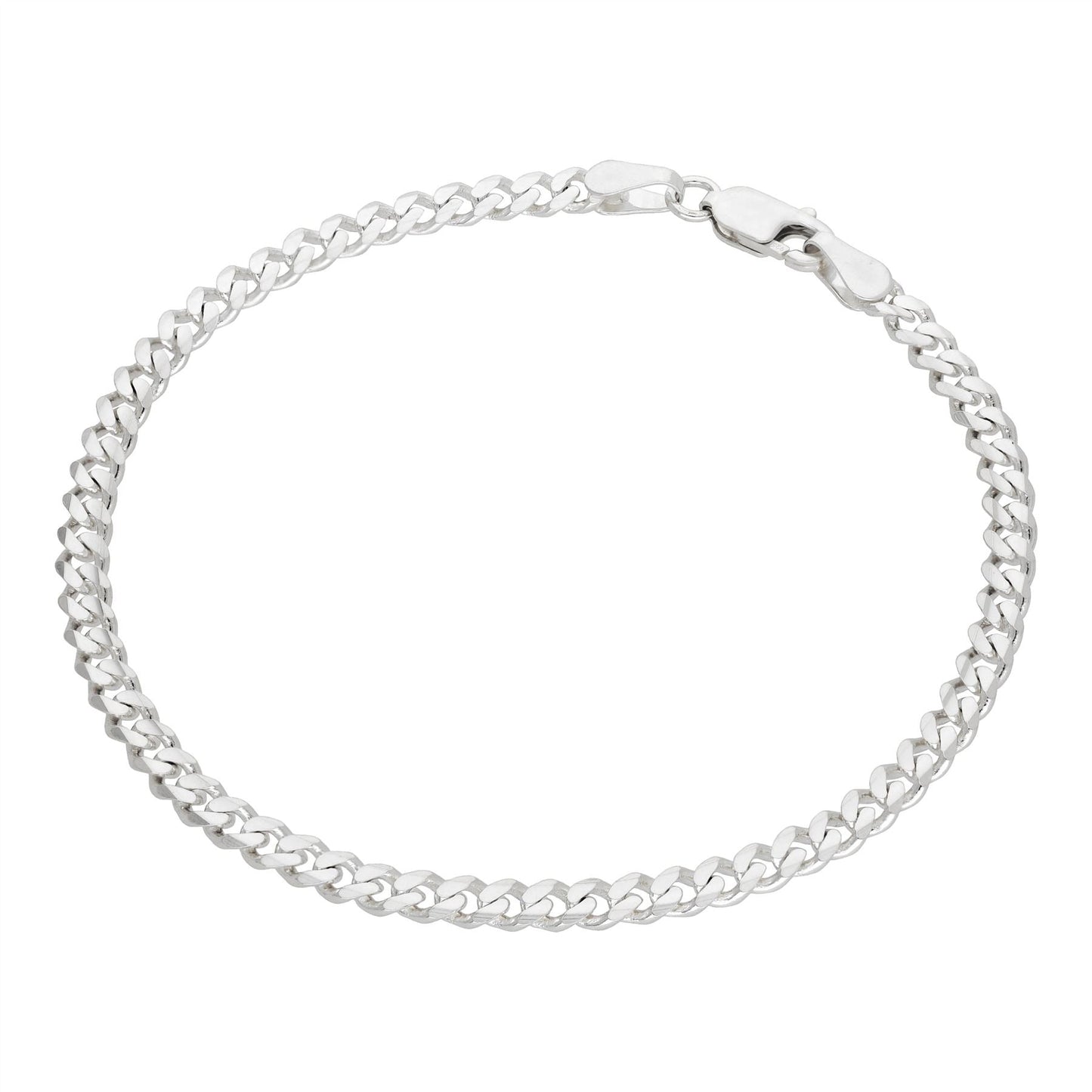 Bracelet chaîne à maillons gourmette en argent sterling de 3 mm - 18 cm