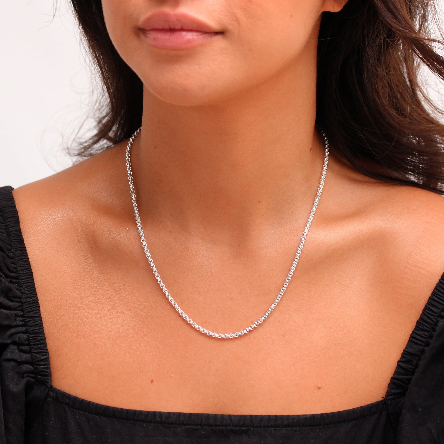 Collier à maillons rolo en argent sterling de 50,8 cm