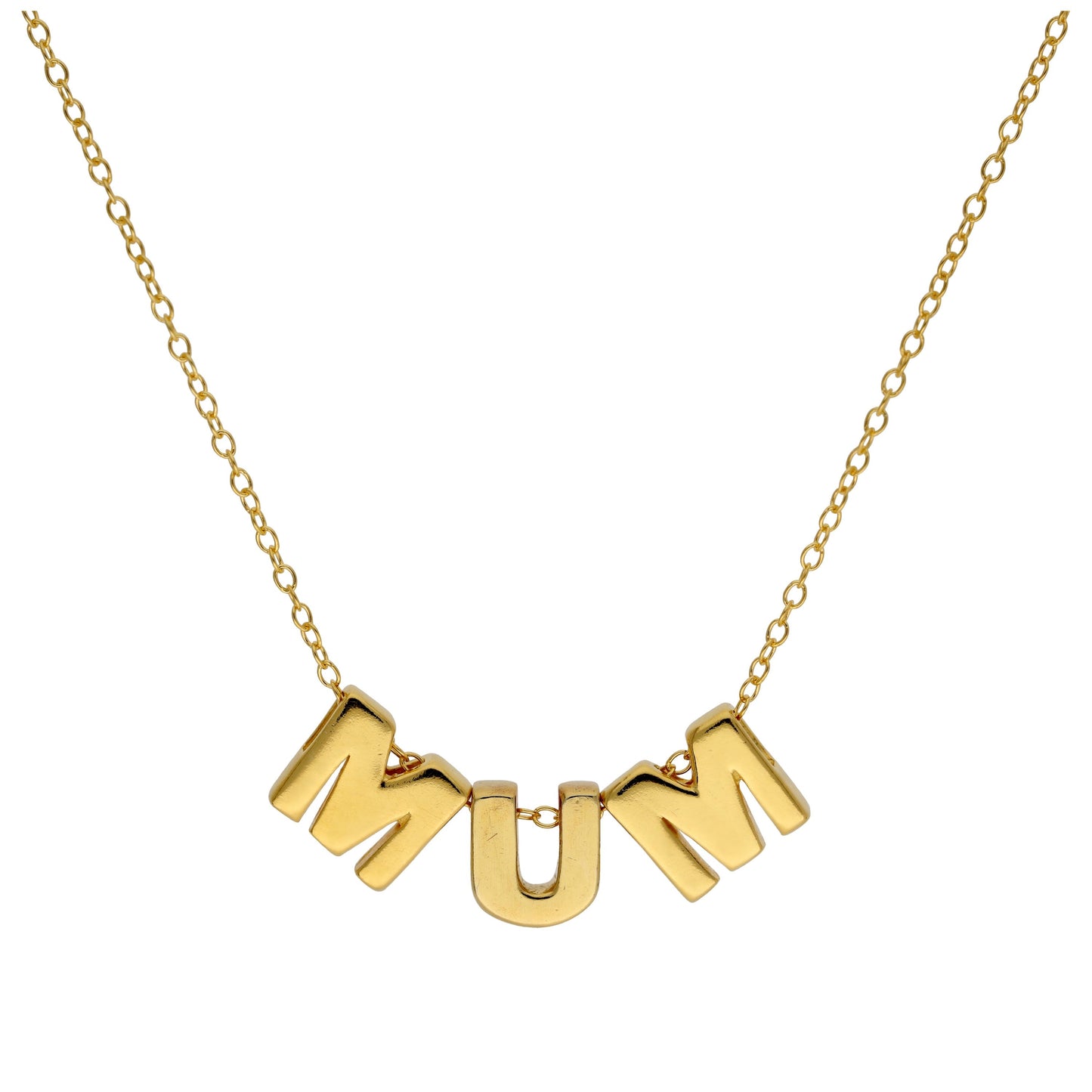 Collier MUM en argent sterling plaqué or 45 cm