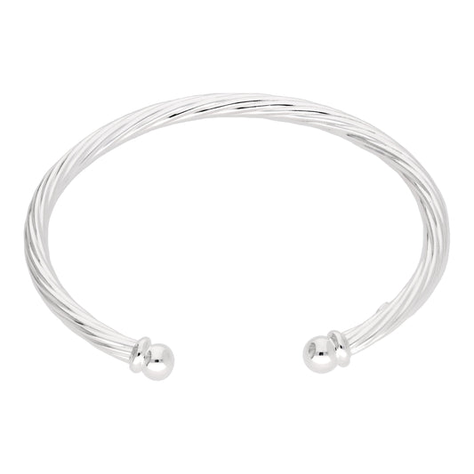 Bracelet jonc torsadé en argent sterling pour femme