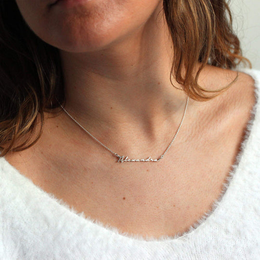 Collier personnalisé en argent sterling avec nom