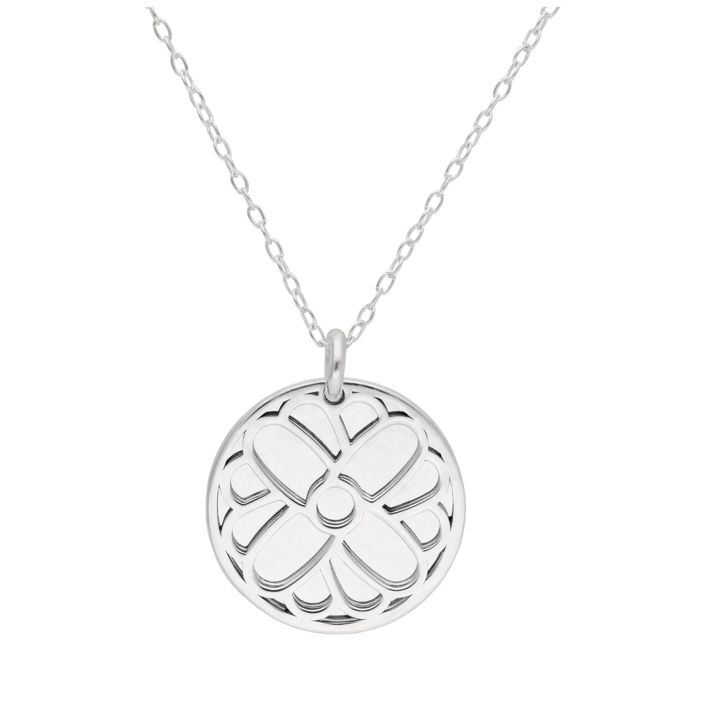 Collier en argent sterling avec fleur de souci et étiquette de 18 mm, 14 à 22 pouces
