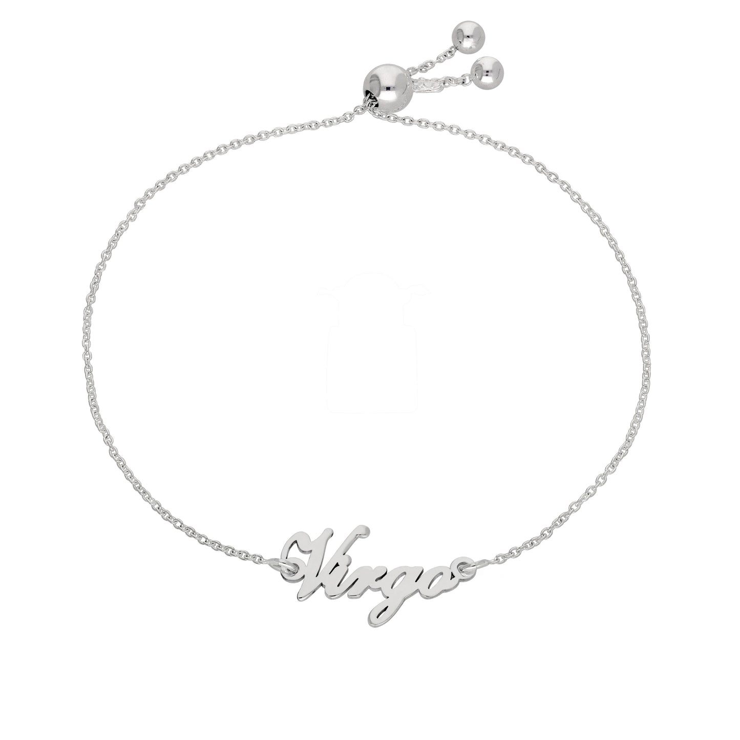 Bracelet réglable en argent sterling avec le nom de la Vierge