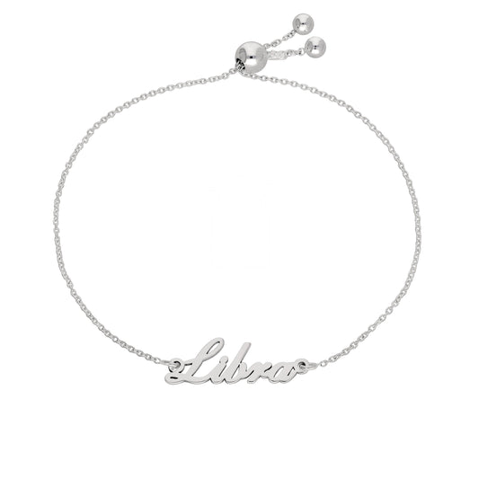 Bracelet réglable en argent sterling avec nom Balance