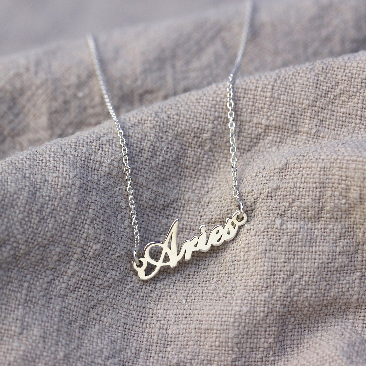 Collier en argent sterling avec signe astrologique Bélier de 43 cm