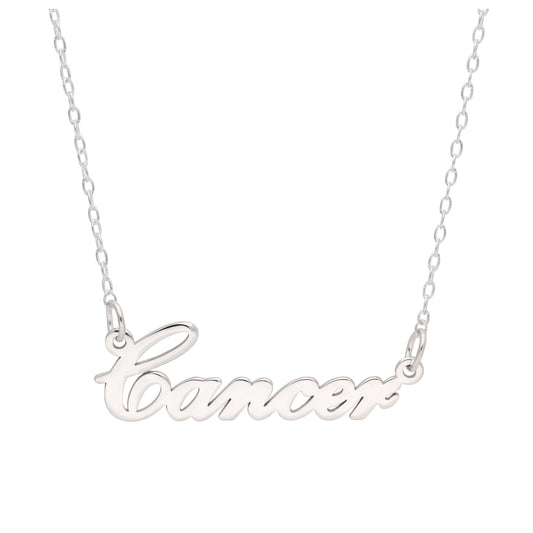 Collier en argent sterling avec le signe astrologique du Cancer, 43 cm