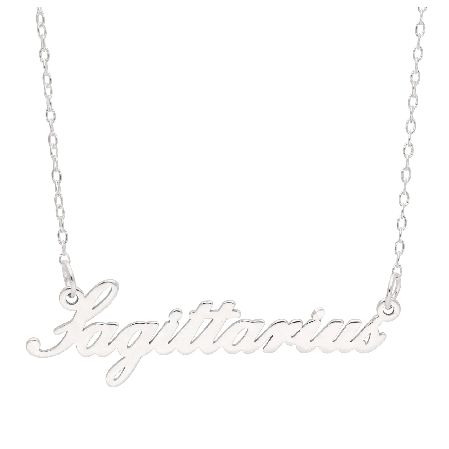 Collier en argent sterling avec signe astrologique du Sagittaire de 43 cm