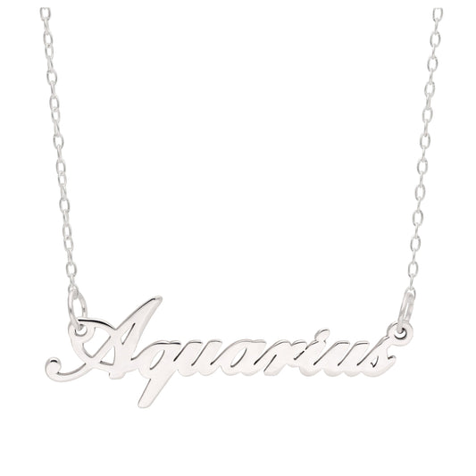 Collier en argent sterling avec signe astrologique Verseau de 43 cm