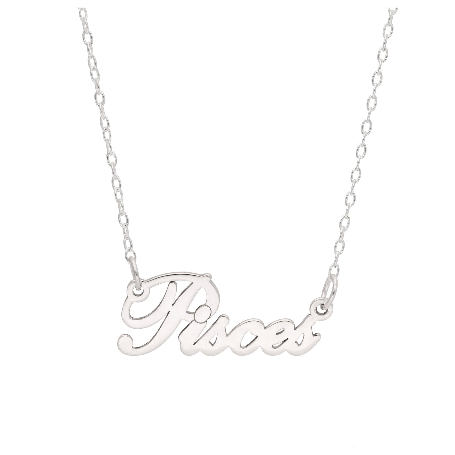 Collier signe astrologique Poissons en argent sterling de 43 cm