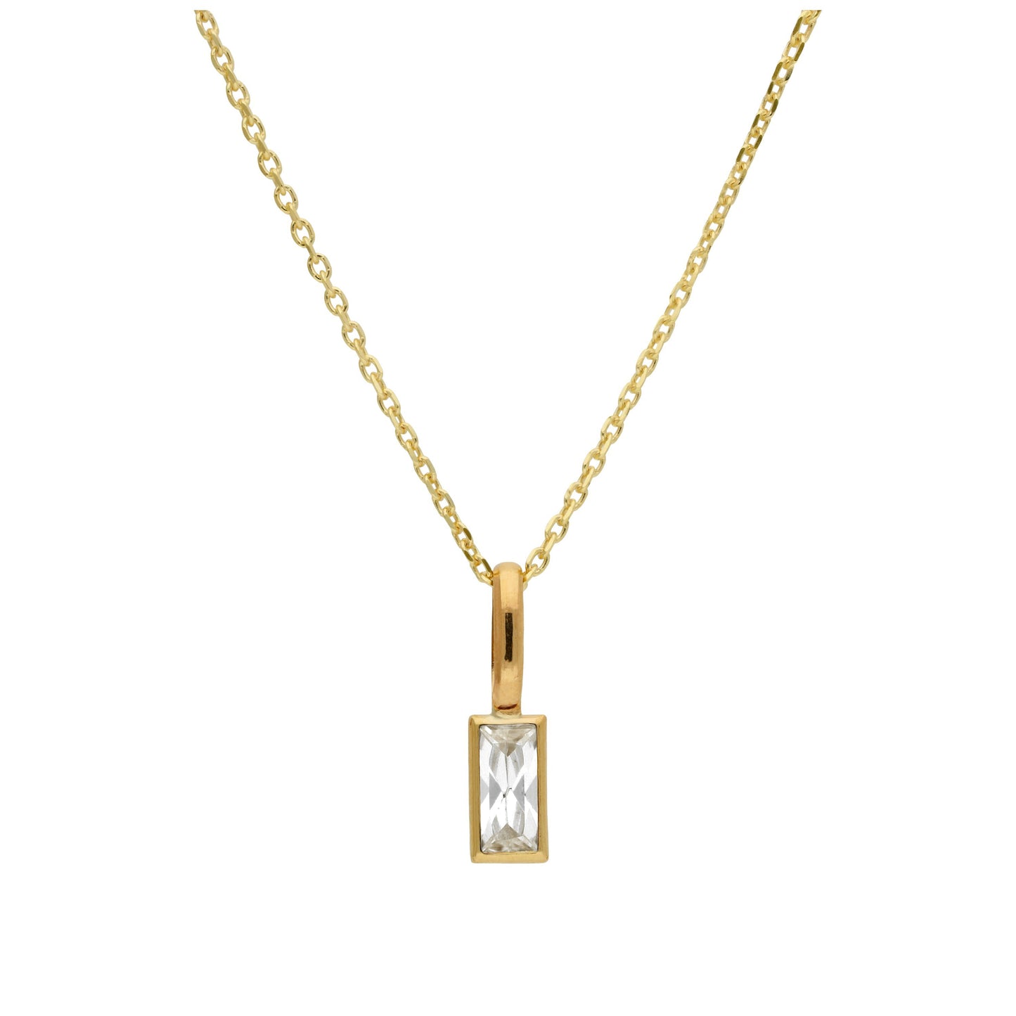 Collier en or 9 carats avec zircones cubiques transparents, taille 16 à 20 pouces