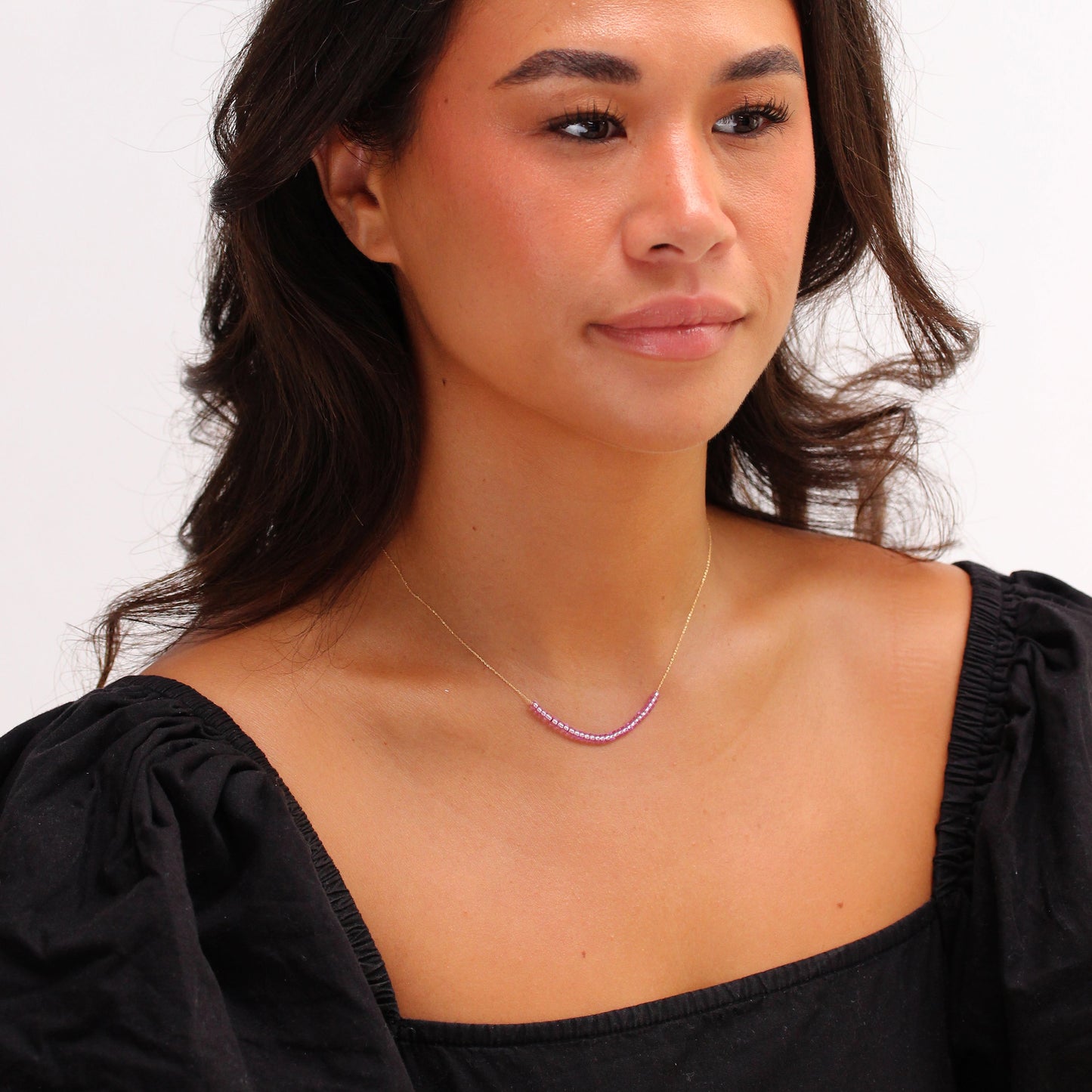 Collier en or 9 carats avec pierre de naissance de juin et zircone cubique alexandrite