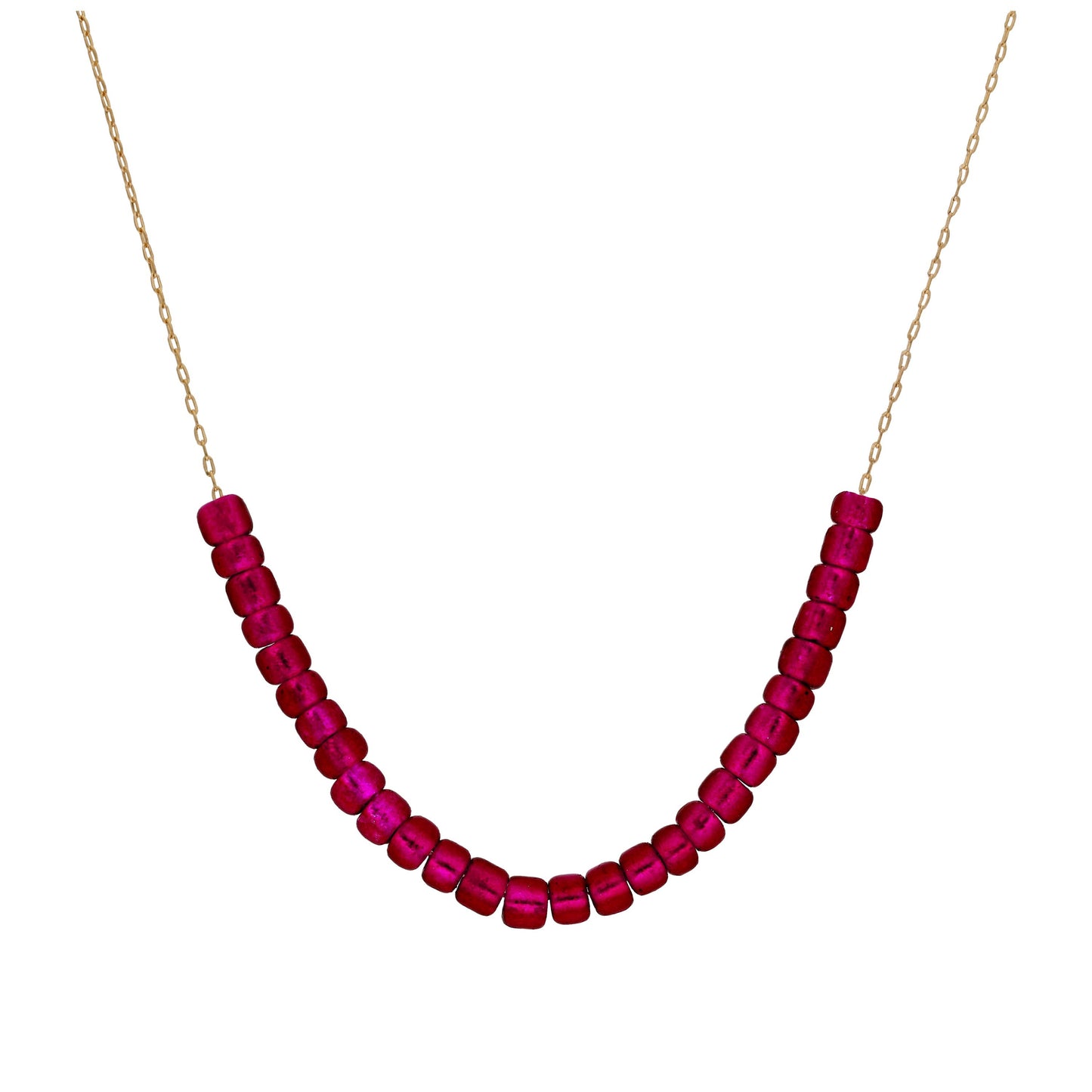 Collier en or 9 carats avec rubis et zircone cubique, pierre de naissance de juillet