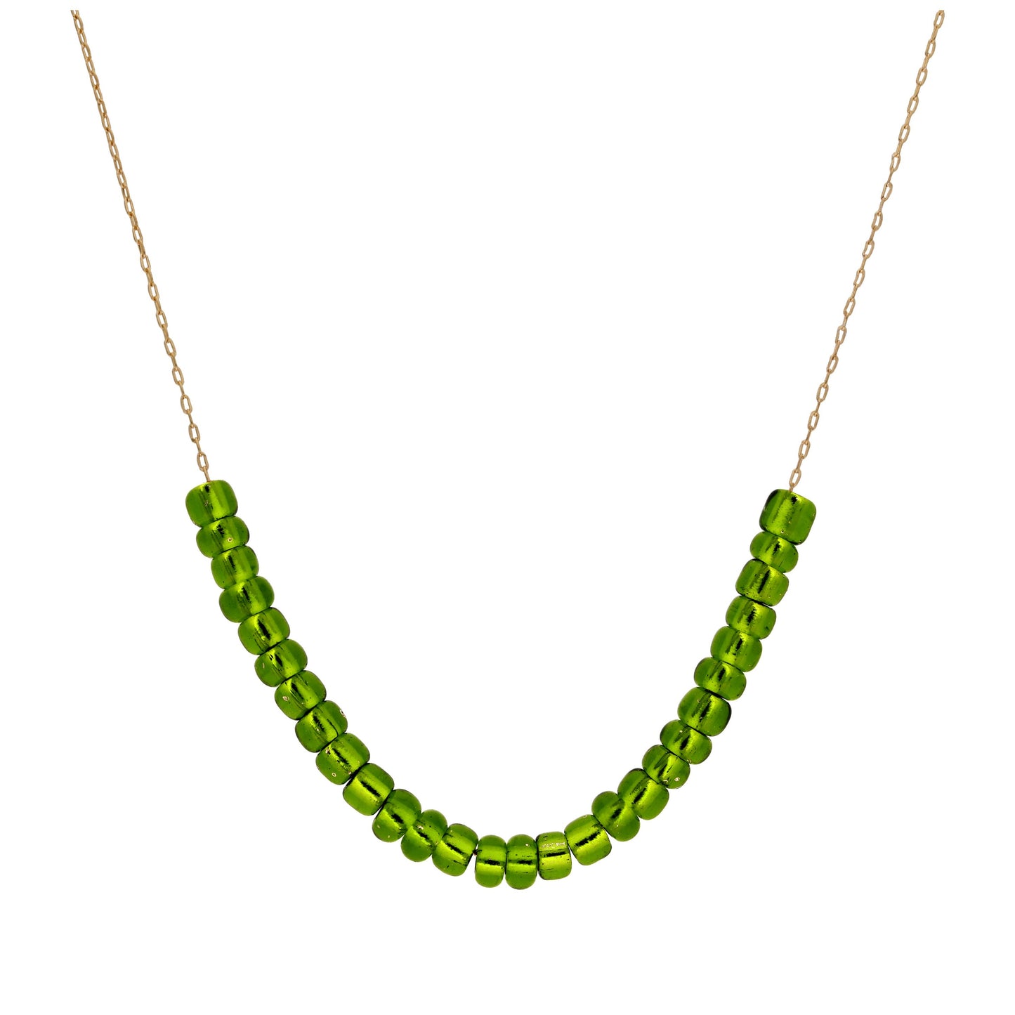 Collier en or 9 carats avec péridot et zircone cubique, pierre de naissance d'août