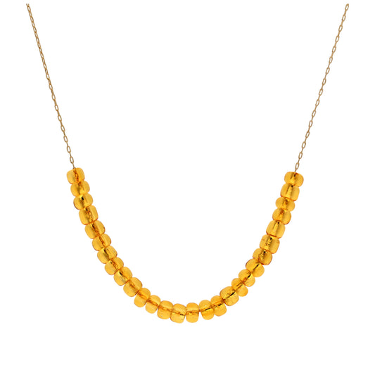 Collier en or 9 carats avec pierre de naissance de novembre et citrine et zircone cubique