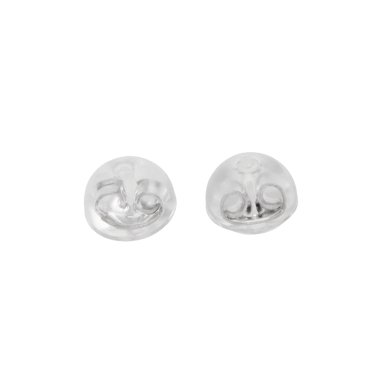 Paire de fermoirs de boucles d'oreilles en silicone et argent sterling