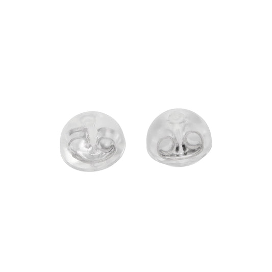 Paire de fermoirs de boucles d'oreilles en silicone et argent sterling