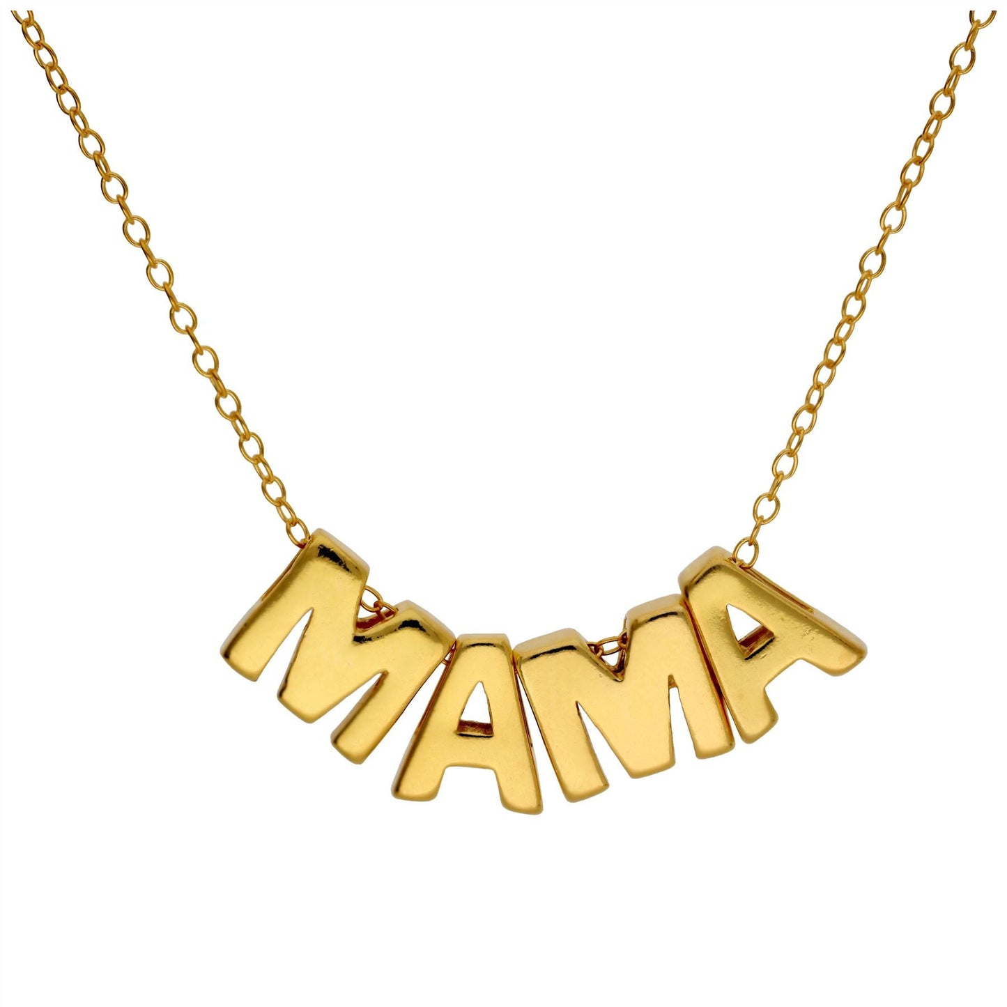 Collier Mama Threader en argent sterling plaqué or 18 pouces
