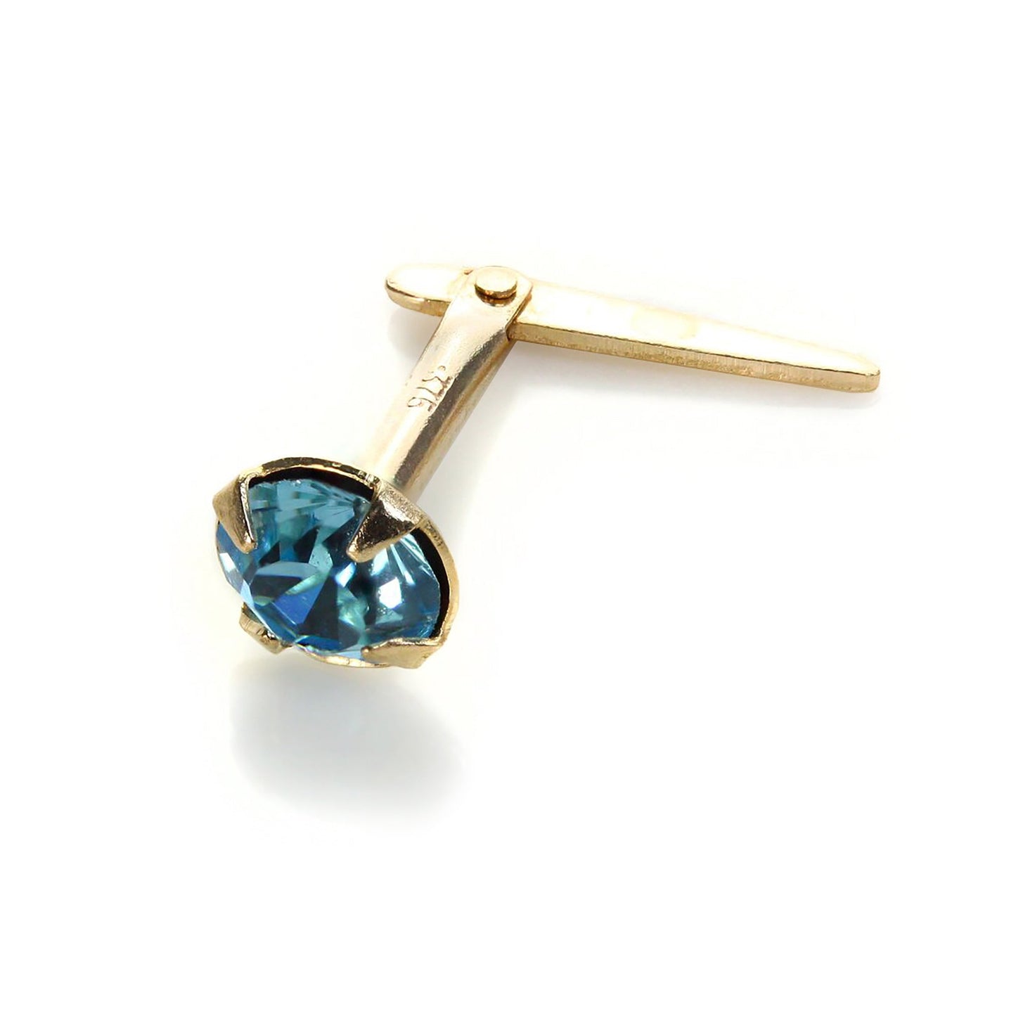 Piercing de nez Andralok en or jaune 9 carats et cristal de 3,5 mm