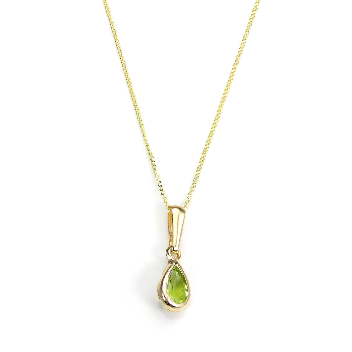 Pendentif en or 9 carats avec péridot et pierre de naissance d'août