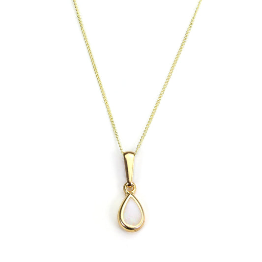 Pendentif en or 9 carats avec perle et pierre de naissance de juin