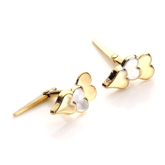 Boucles d'oreilles à triple cœur en or jaune 9 carats Andralok