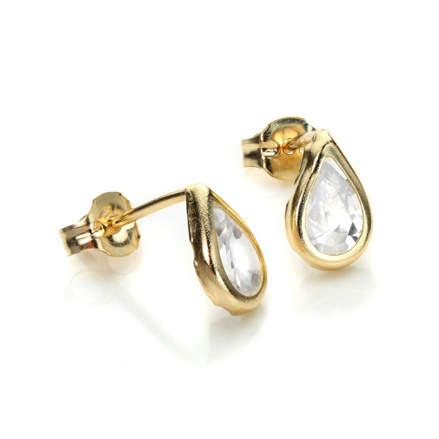 Boucles d'oreilles à tige en or jaune 9 carats avec pierre de naissance