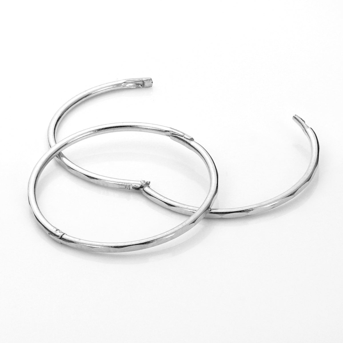 Boucles d'oreilles créoles à charnière en argent sterling