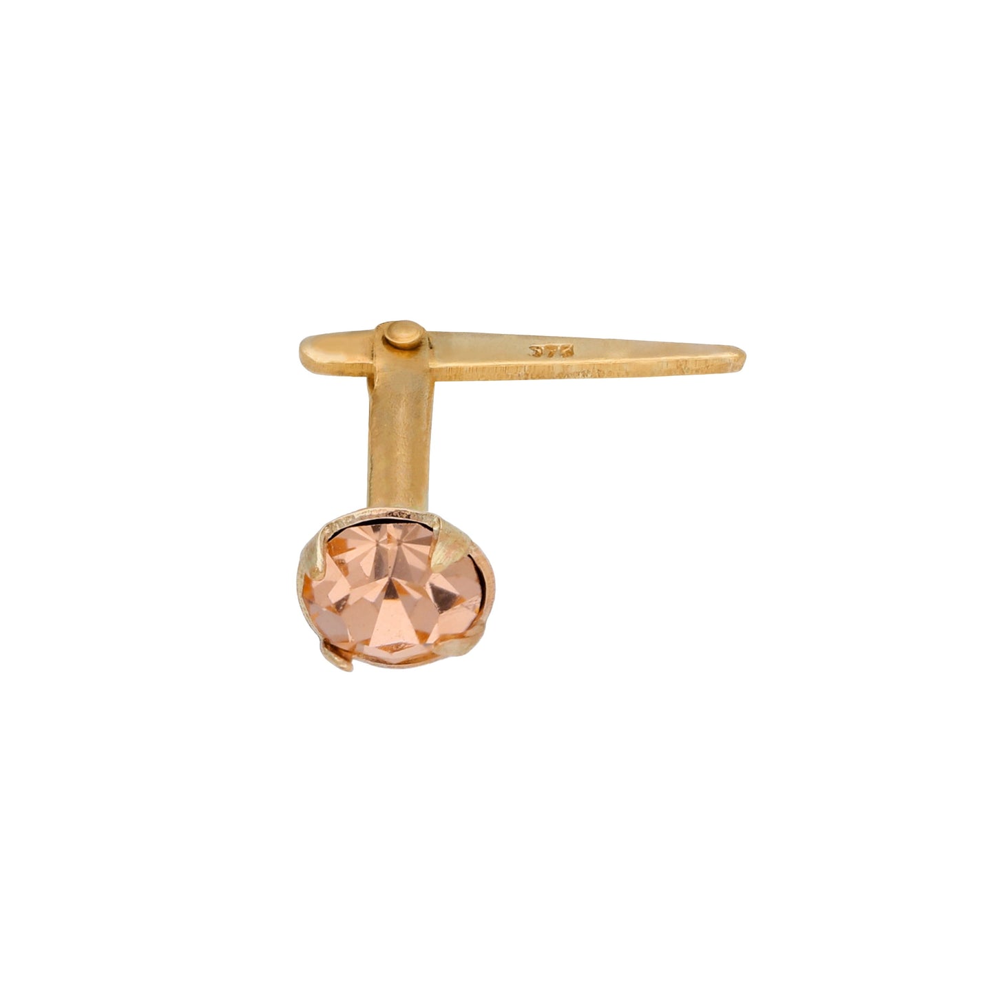 Piercing de nez Andralok en or jaune 9 carats et zircones cubiques de 3 mm