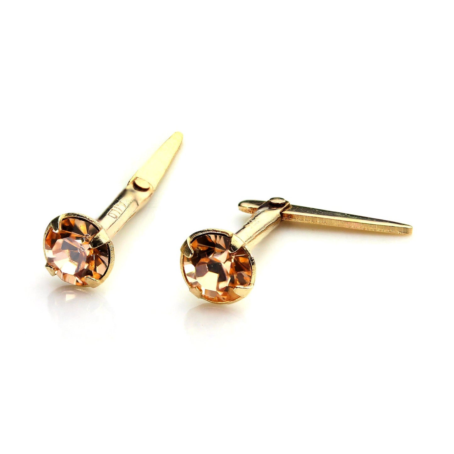 Boucles d'oreilles Andralok en or 9 carats avec cristal de 3 mm
