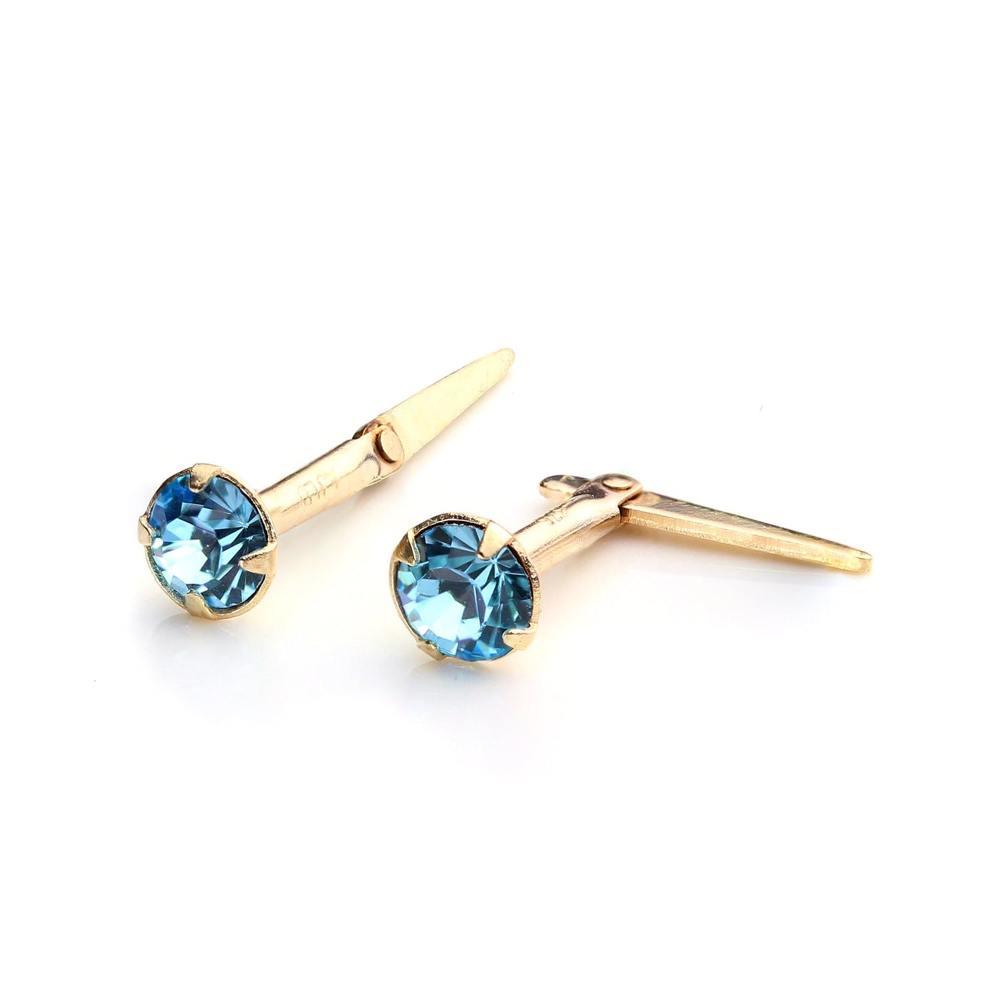 Boucles d'oreilles Andralok en or 9 carats avec cristal de 3 mm