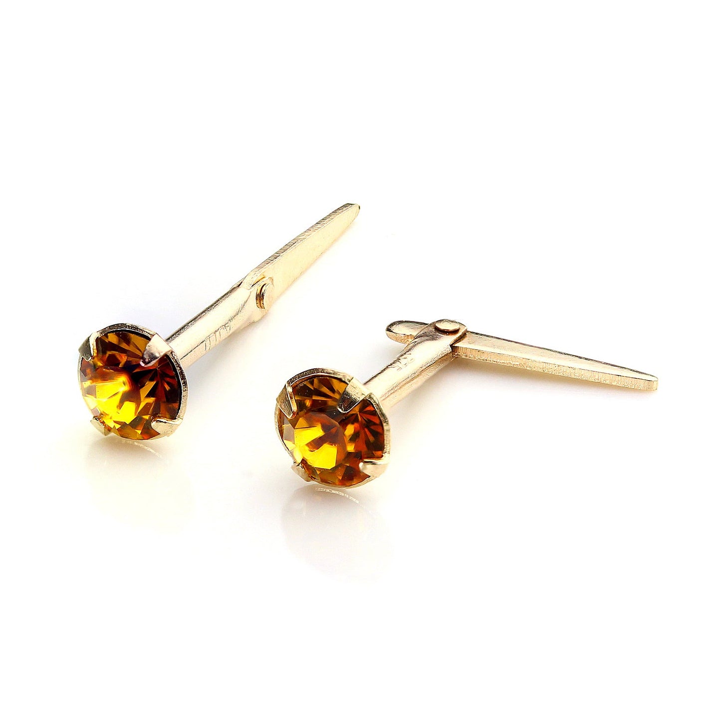 Boucles d'oreilles Andralok en or 9 carats avec cristal de 3 mm