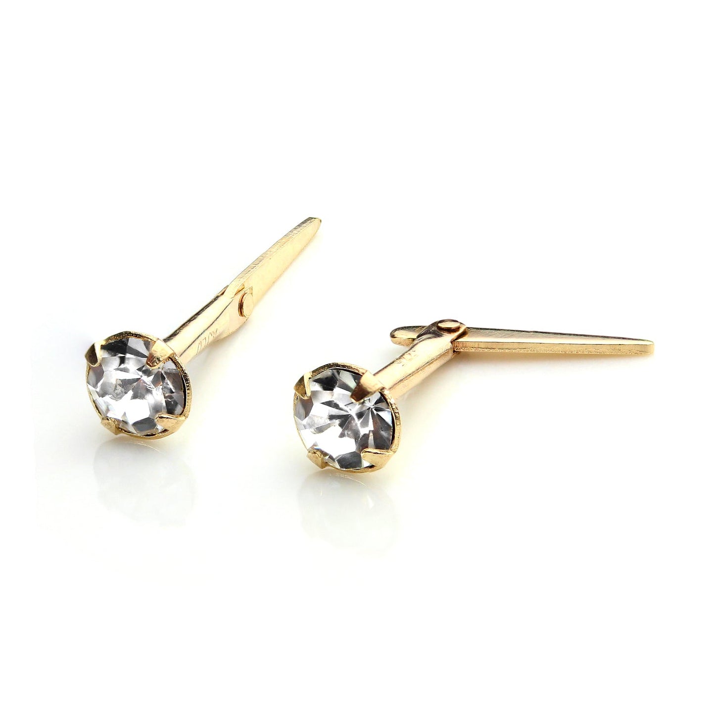 Boucles d'oreilles Andralok en or 9 carats avec cristal de 3 mm