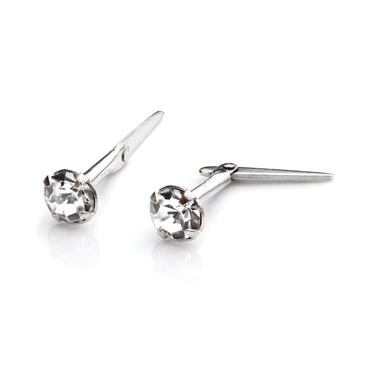 Boucles d'oreilles à tige Andralok en argent sterling avec cristal de 3 mm