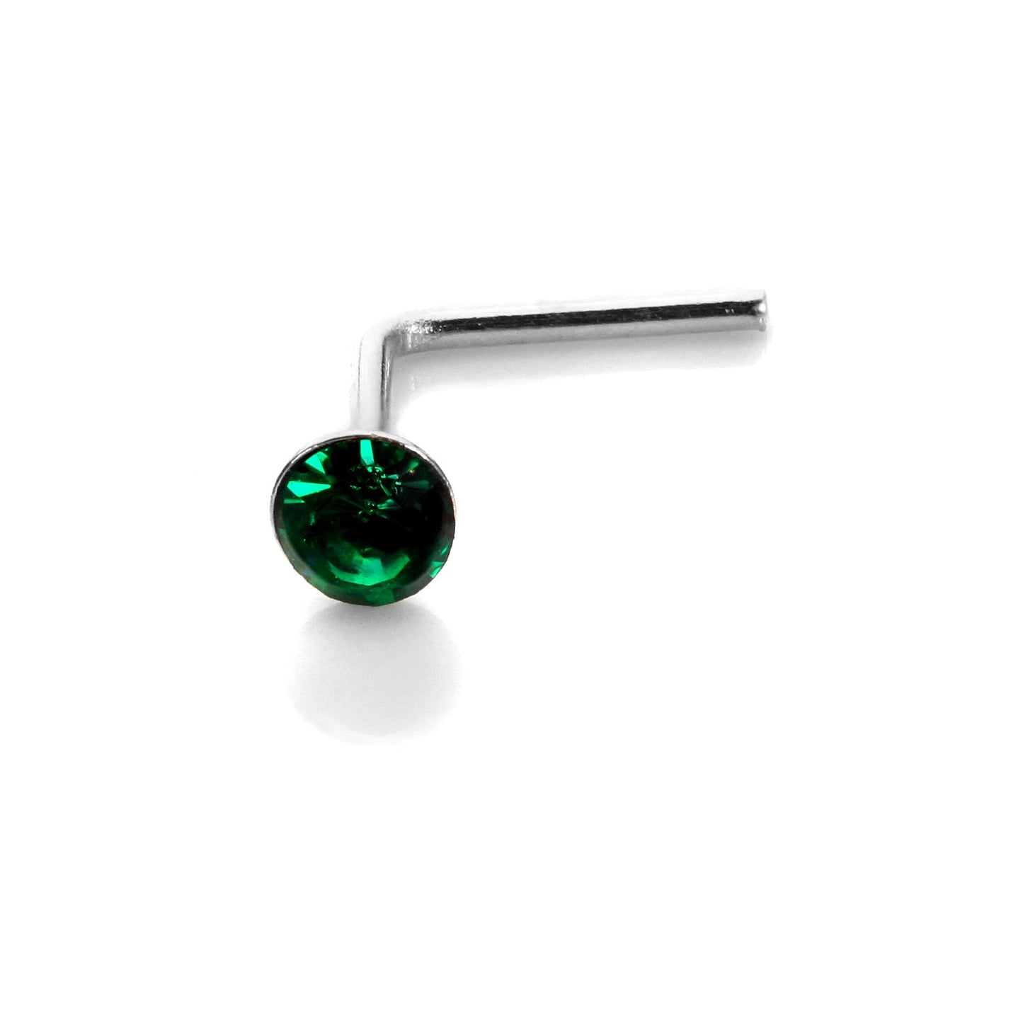 Piercing de nez en argent sterling avec cristal CZ rond de 2,8 mm