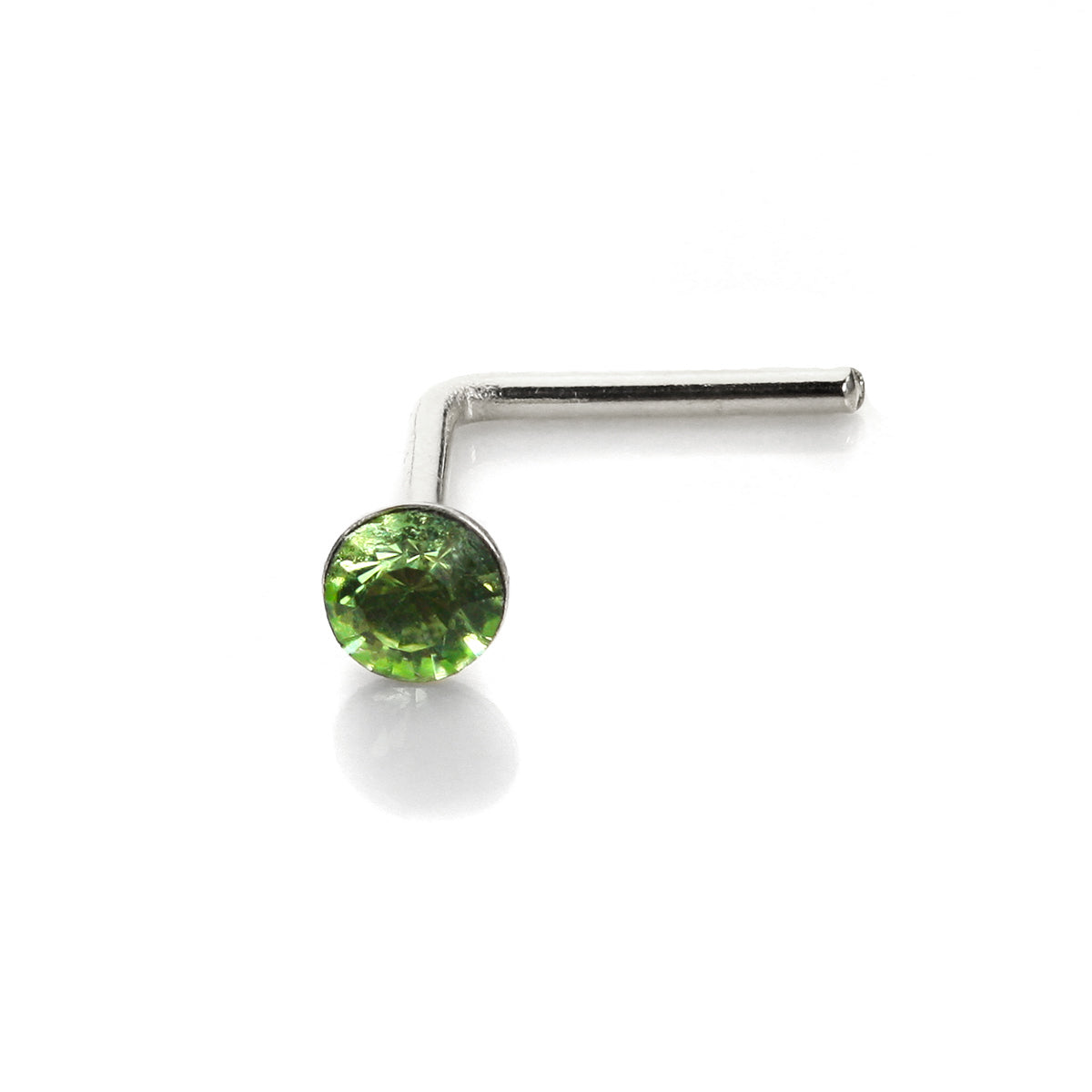 Piercing de nez en argent sterling avec cristal CZ rond de 2,8 mm