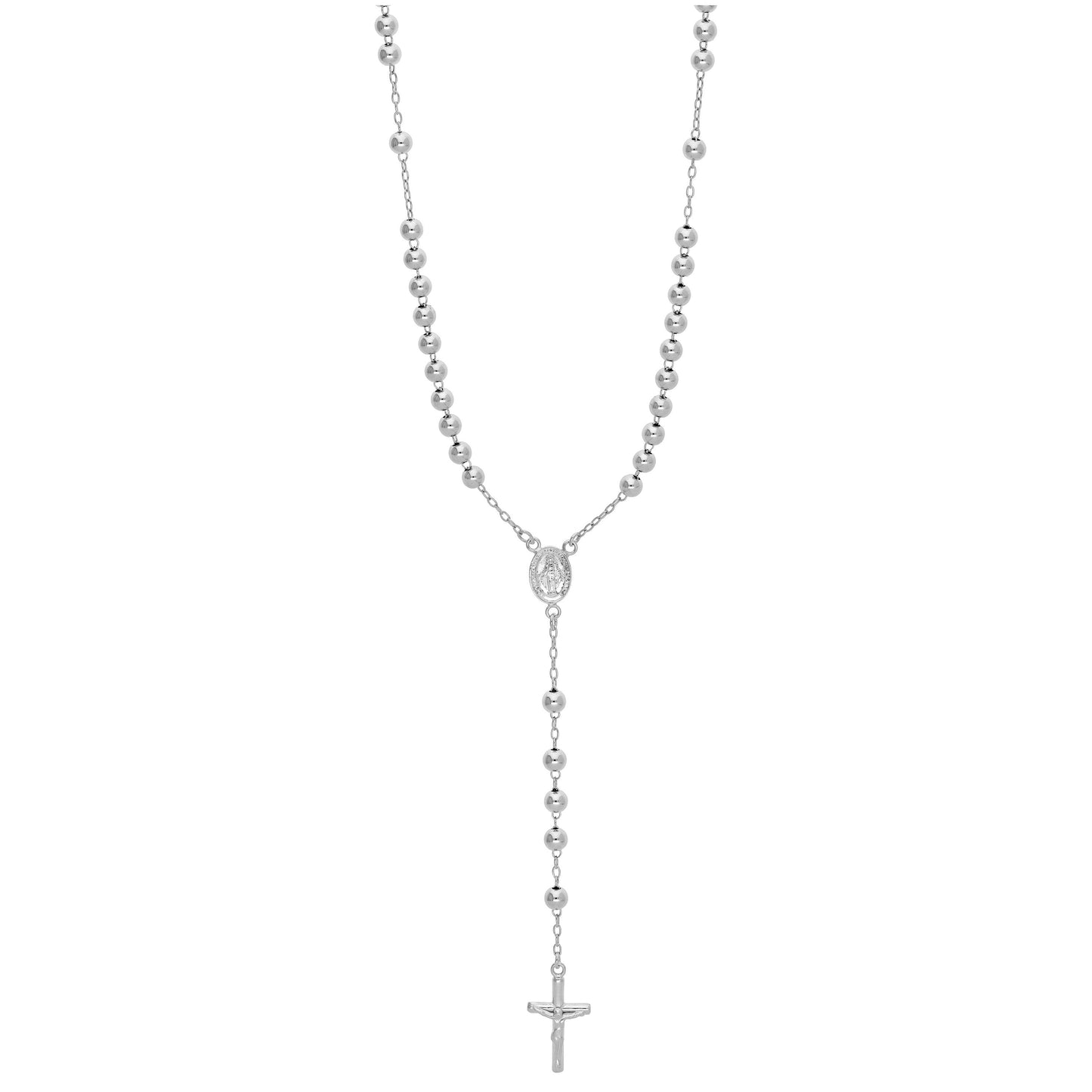 Collier chapelet en argent sterling massif - 50,8 cm