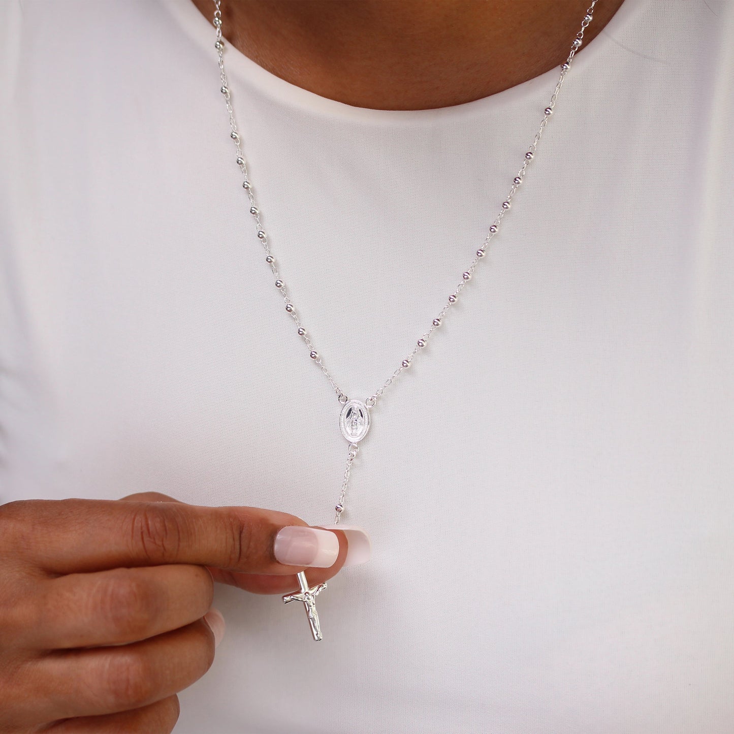 Collier chapelet en argent sterling - 50,8 cm