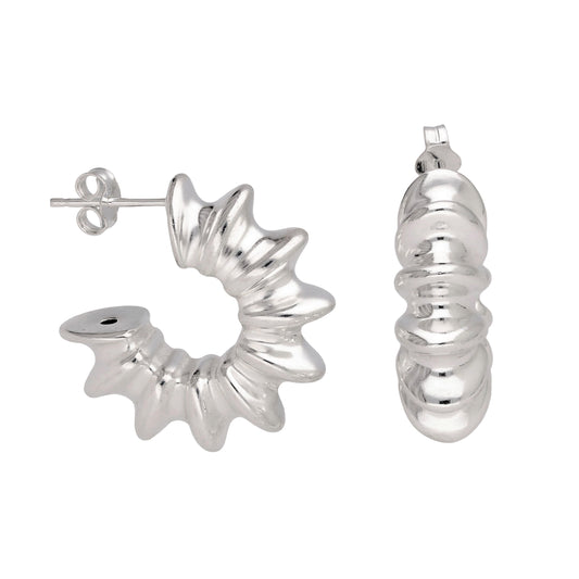 Boucles d'oreilles créoles ouvertes en argent sterling