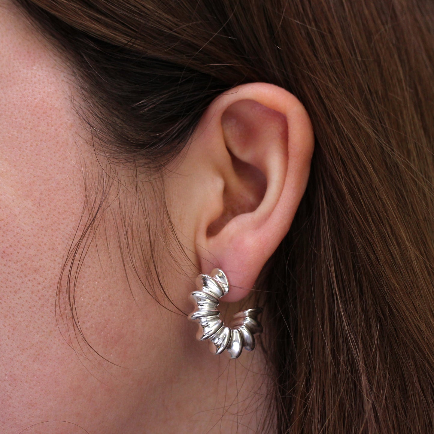 Boucles d'oreilles créoles ouvertes en argent sterling