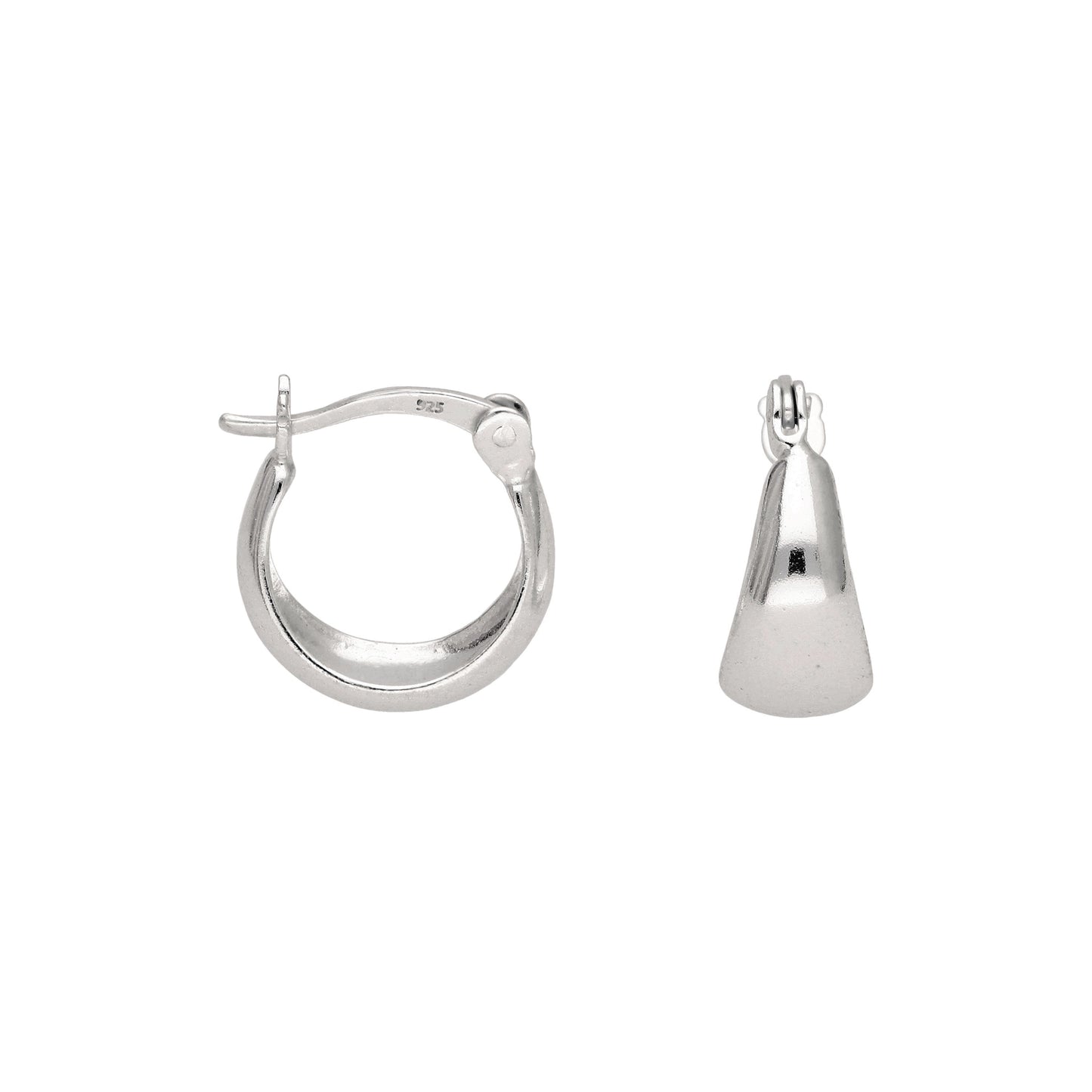 Petites créoles épaisses en argent sterling