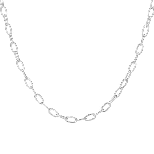 Collier Belcher ovale en argent sterling - 45,7 cm