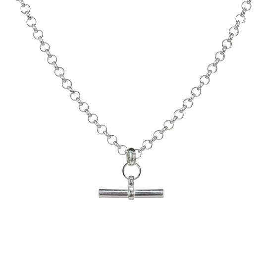 Collier chaîne rolo en argent sterling avec barre en T de 45,7 cm