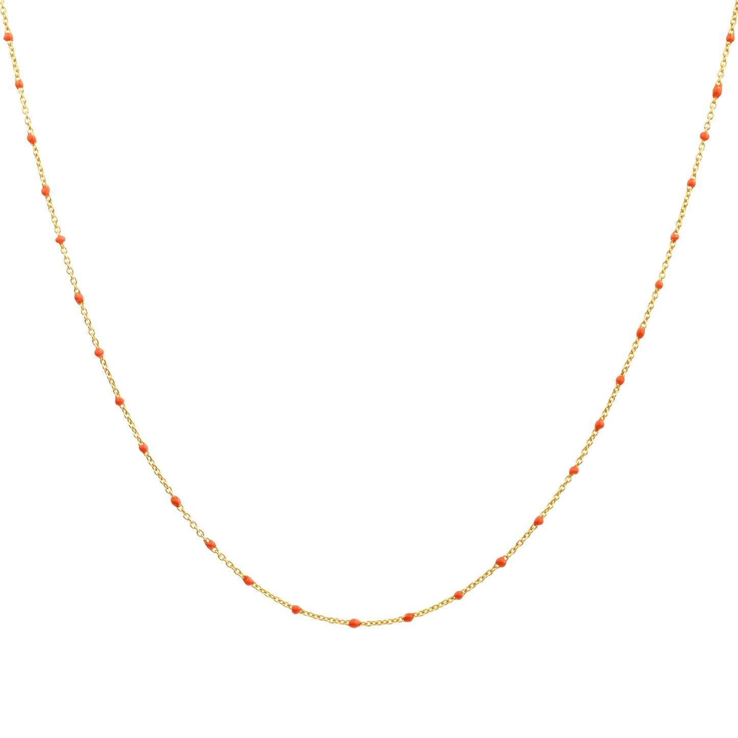 Fine Gold Plated Sterling Silver & Purple Enamel Confetti Chain Necklace - 16 Inches