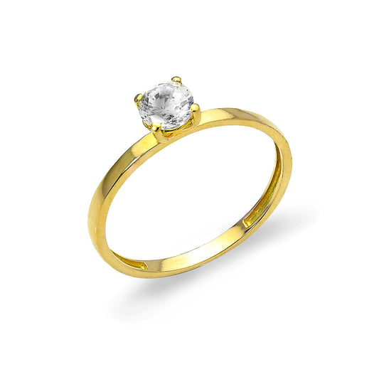 Bague empilable en or 9 carats et cristal CZ de 5 mm